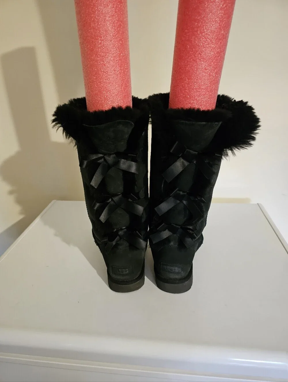 Ugg Black Tall Bailey Bows Boots - Women